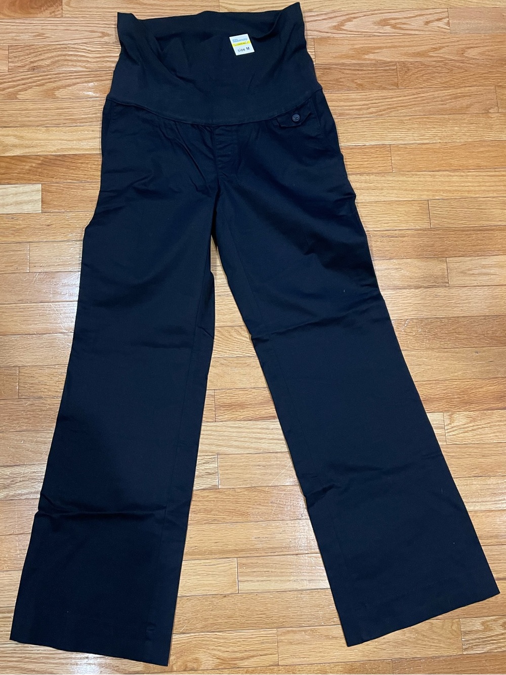 Old Navy Black Wide-Leg Maternity Pants with Fold-Over Waistband